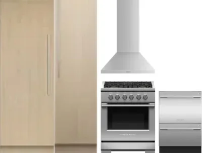 5 Piece Package Includes Refrigerator, Freezer, Range, Hood And Dishwasher